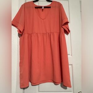 Zenana Outfitters Baby Doll short sleeve Tunic Size 1X EUC in Ash Copper